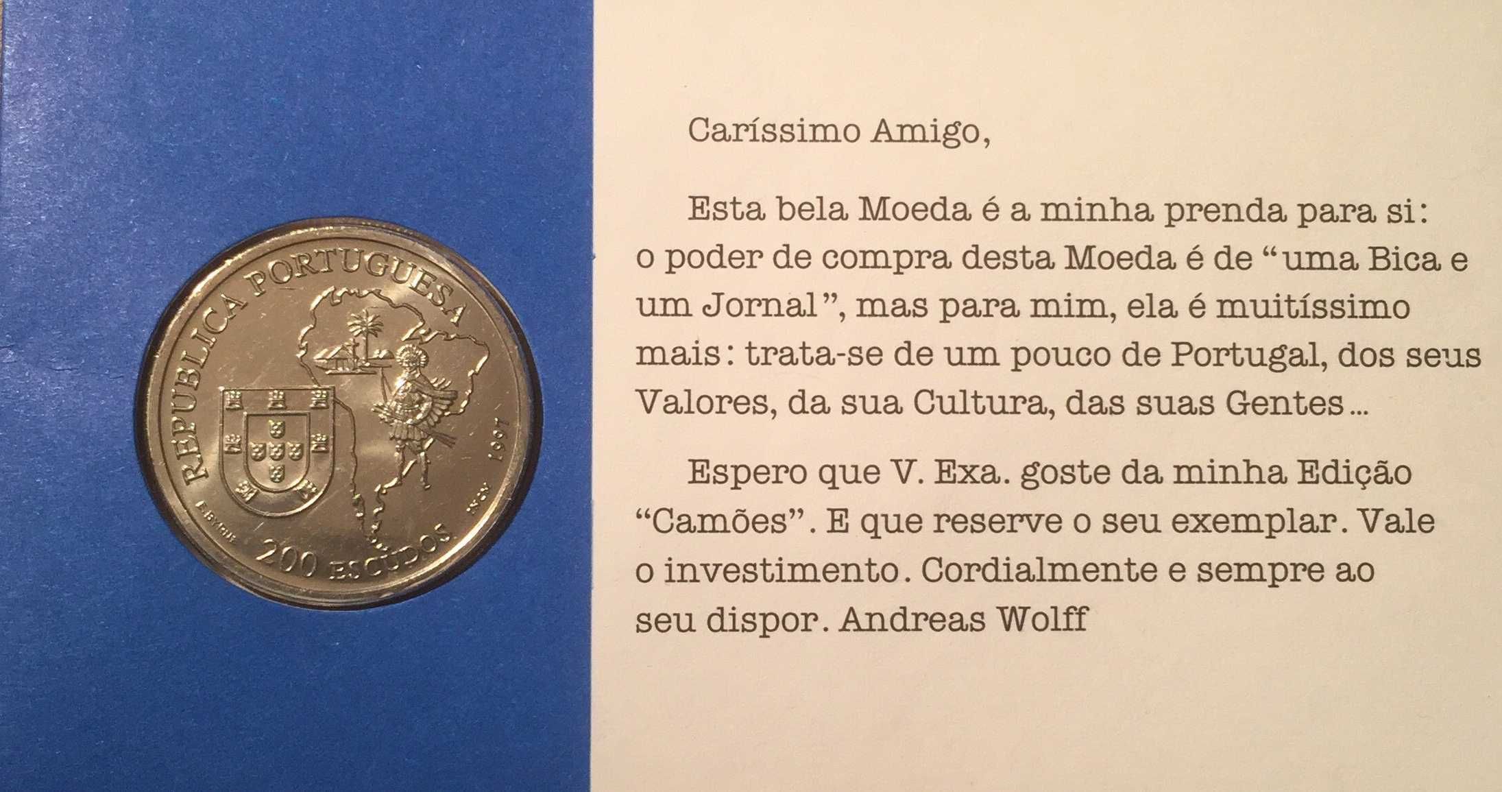 Livrete c/moeda de 200$00 - José de Anchieta Apóstolo do Brasil - 1997