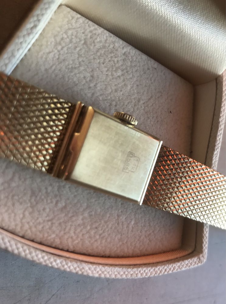 stowa zloty zegarek damski złoto 585 14k kruk bransoleta bransoletka