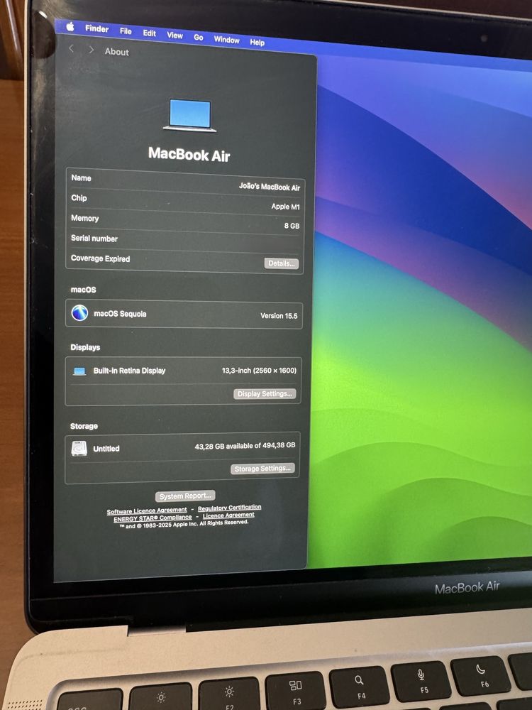 MacBook Air M1 (2020) – 8 GB RAM • 512 GB SSD