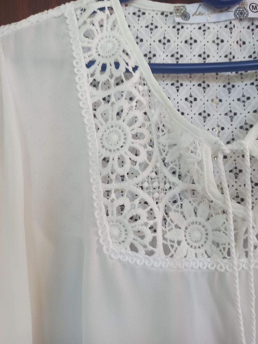Bluzka szyfonowa uni basic casual