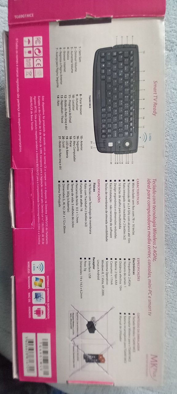 Mini teclado sem fios