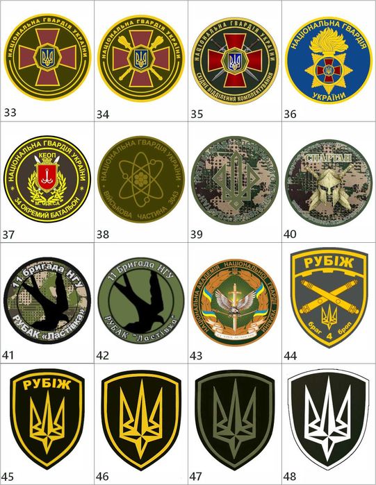 Добірка шевронів Національна гвардія України НГУ Шеврони на замовлення