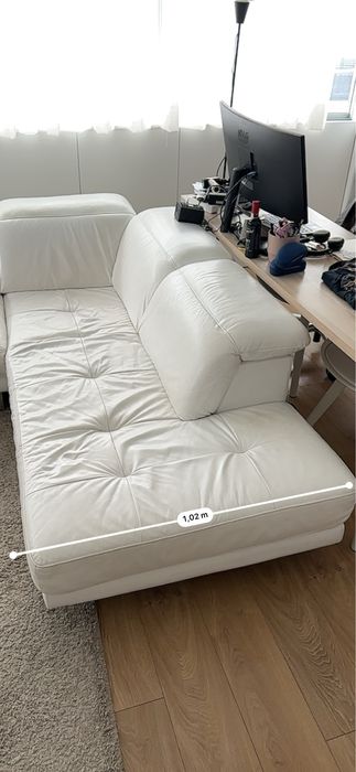 Sofá em L branco 6 lugares