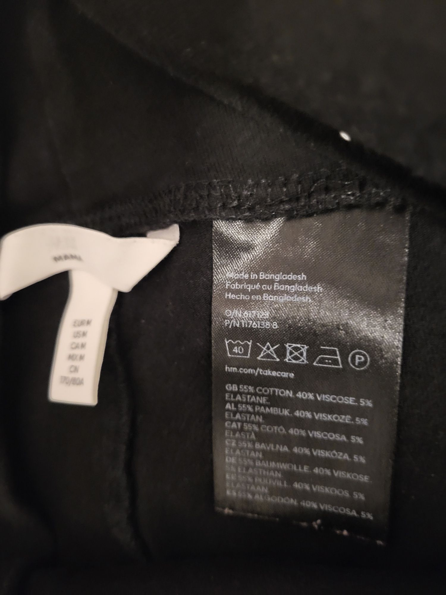 Legginsy ciążowe h&m M 2szt czarne spodnie gratis krótkie