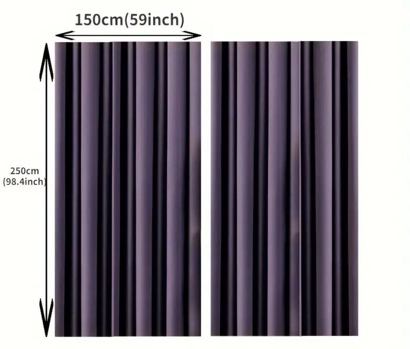 Набор лёгких бархатных фиолетовых штор