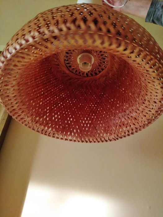 Abażur ratanowy, lampa stojąca lub do powieszenia