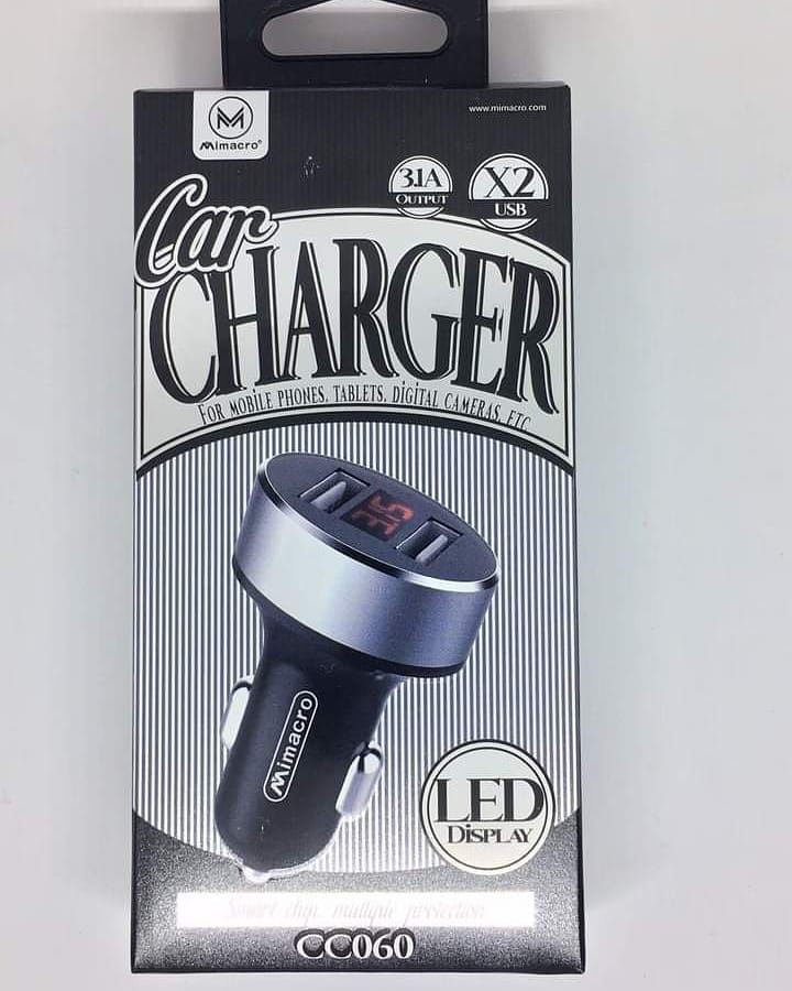 Carregador USB Para Carro C/ LED