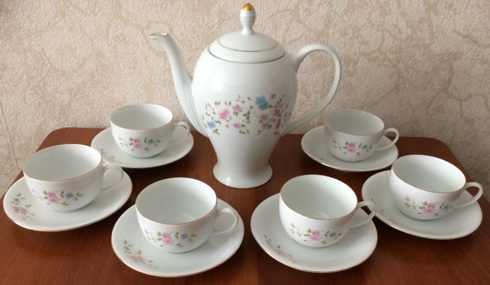 Serwis kawowy / herbaciany dla 6 osób SILESIAN PORCELAIN - Okazja !!!