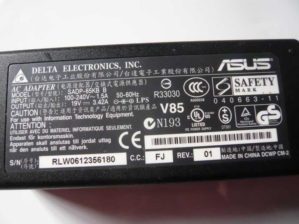 Carregador Asus/Delta 19V 3,42A, 65W (original)