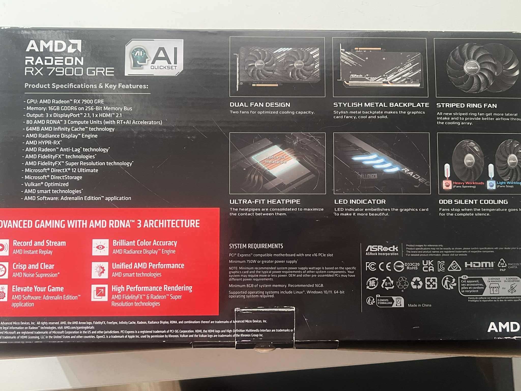 Karta graficzna ASRock Radeon RX 7900 GRE 16GB – sprawna, po serwisie