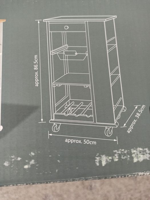 Мобильну тумбочку - тележку на колесах.
