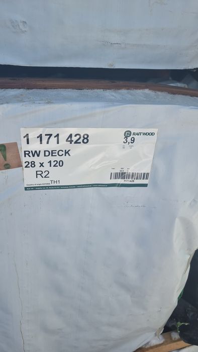 Deska tarasowa 28 x 145, taras, impregnowana braz