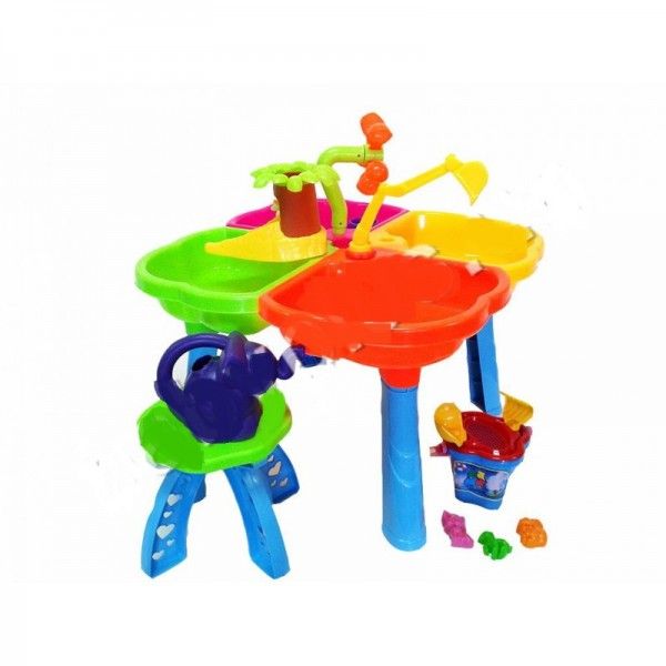 Детский игровой столик стульчик песочница с игрушками для песка