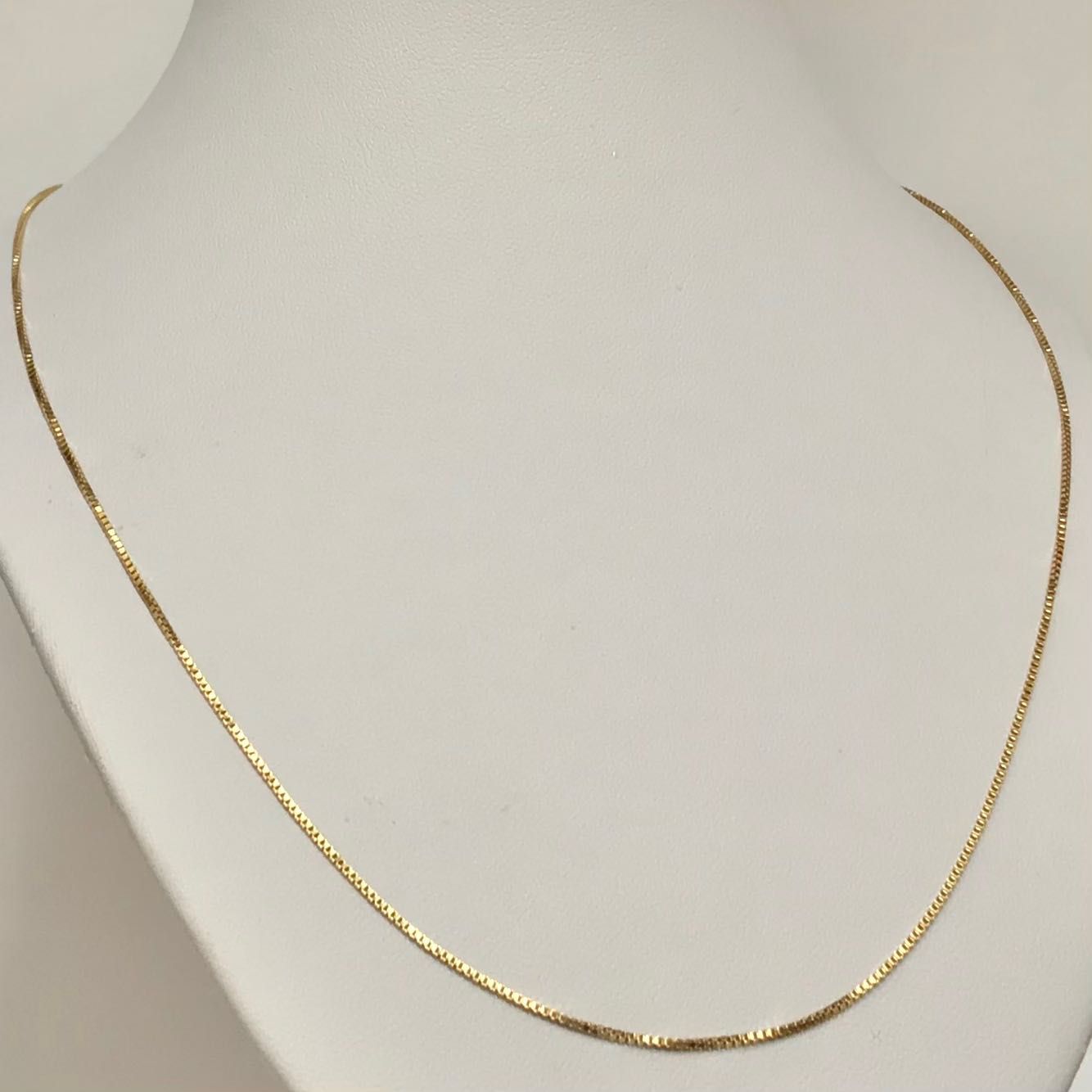 Złoty ŁAŃCUSZEK damski 585 14K subtelna KOSTKA 47cm