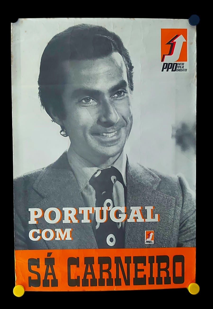 Poster de Francisco Sá Carneiro PPD - cartaz de 1975 muito raro