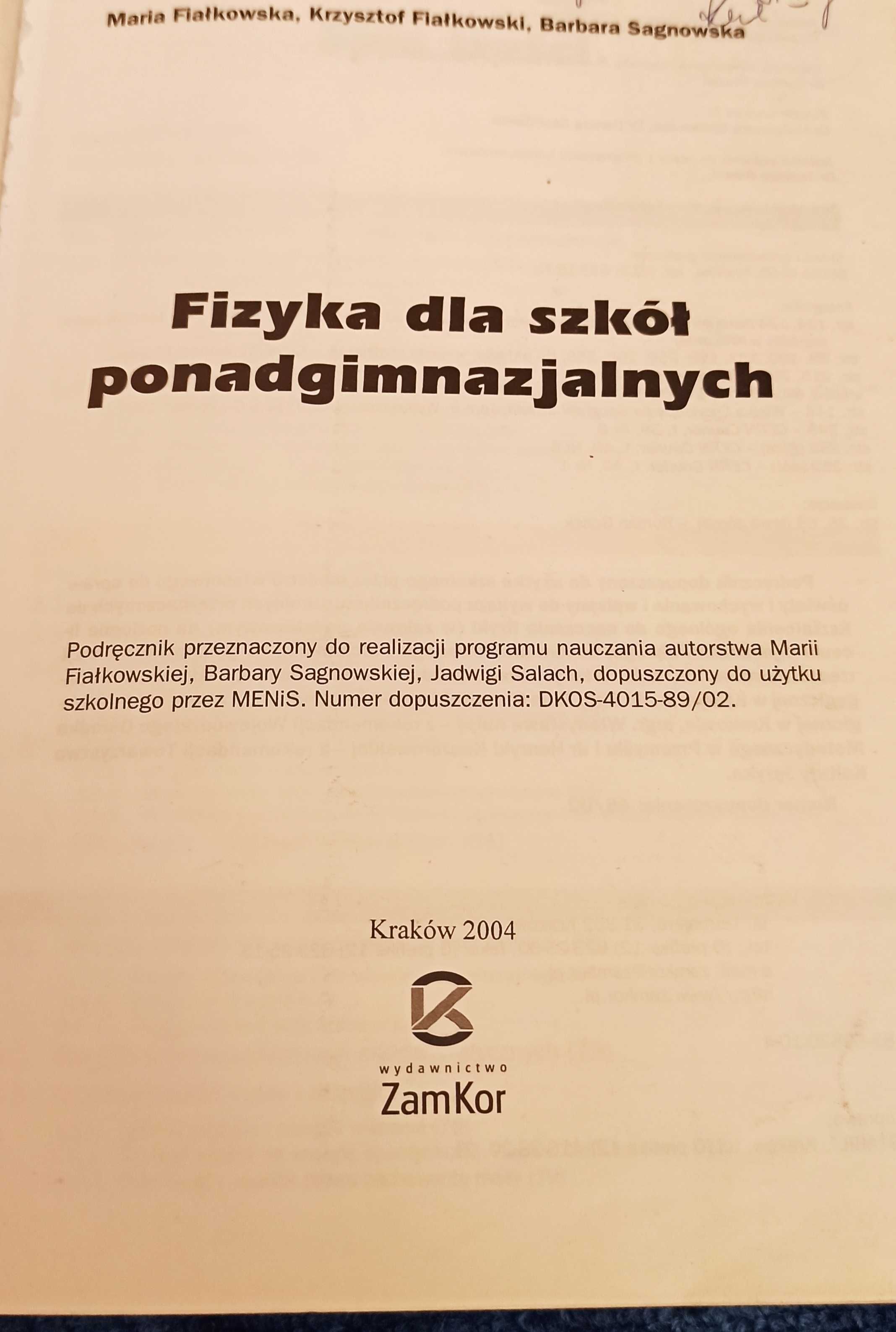 Fizyka dla szkół ponadgimnazjalnych, Fiałkowska, ZamKor