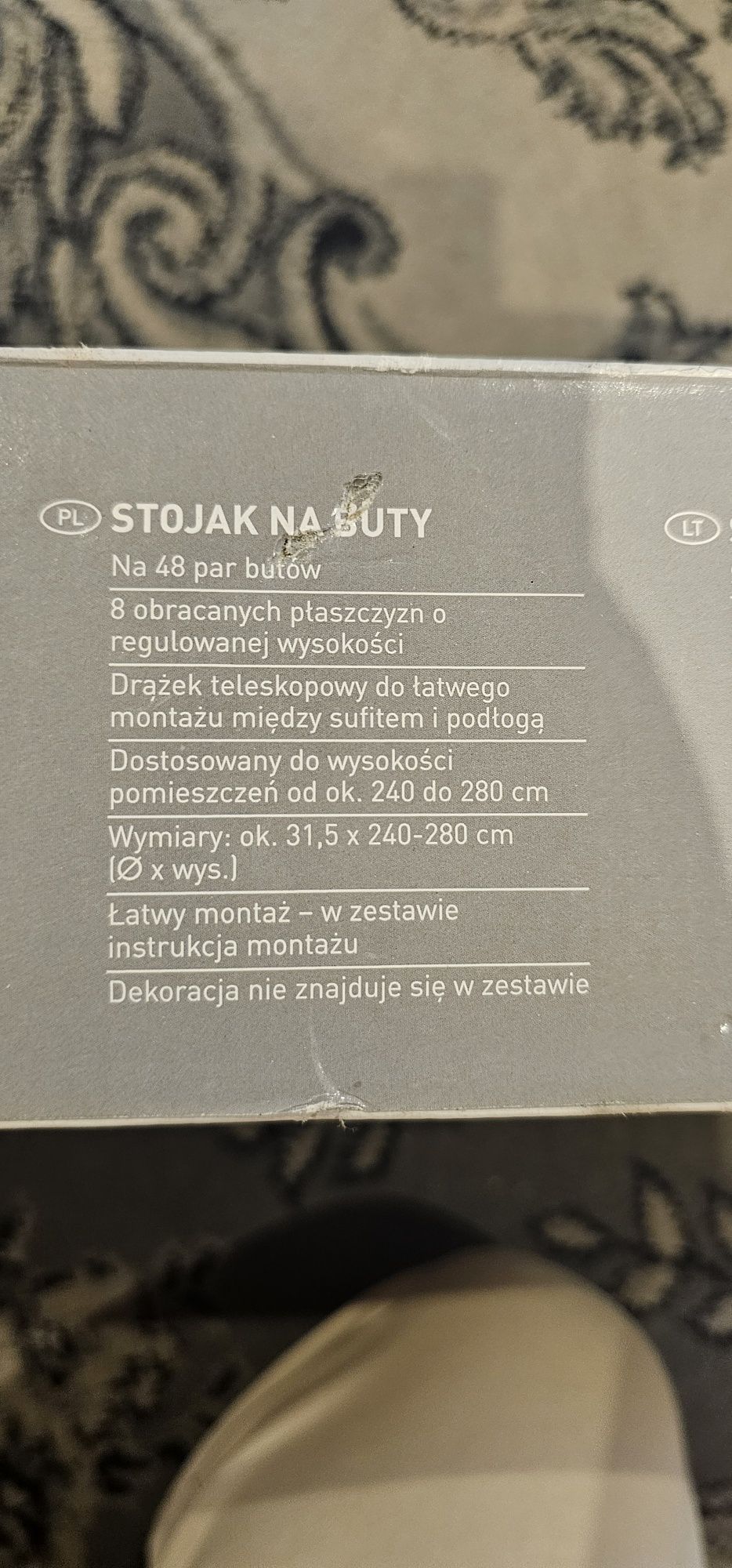 stojak na buty nowy