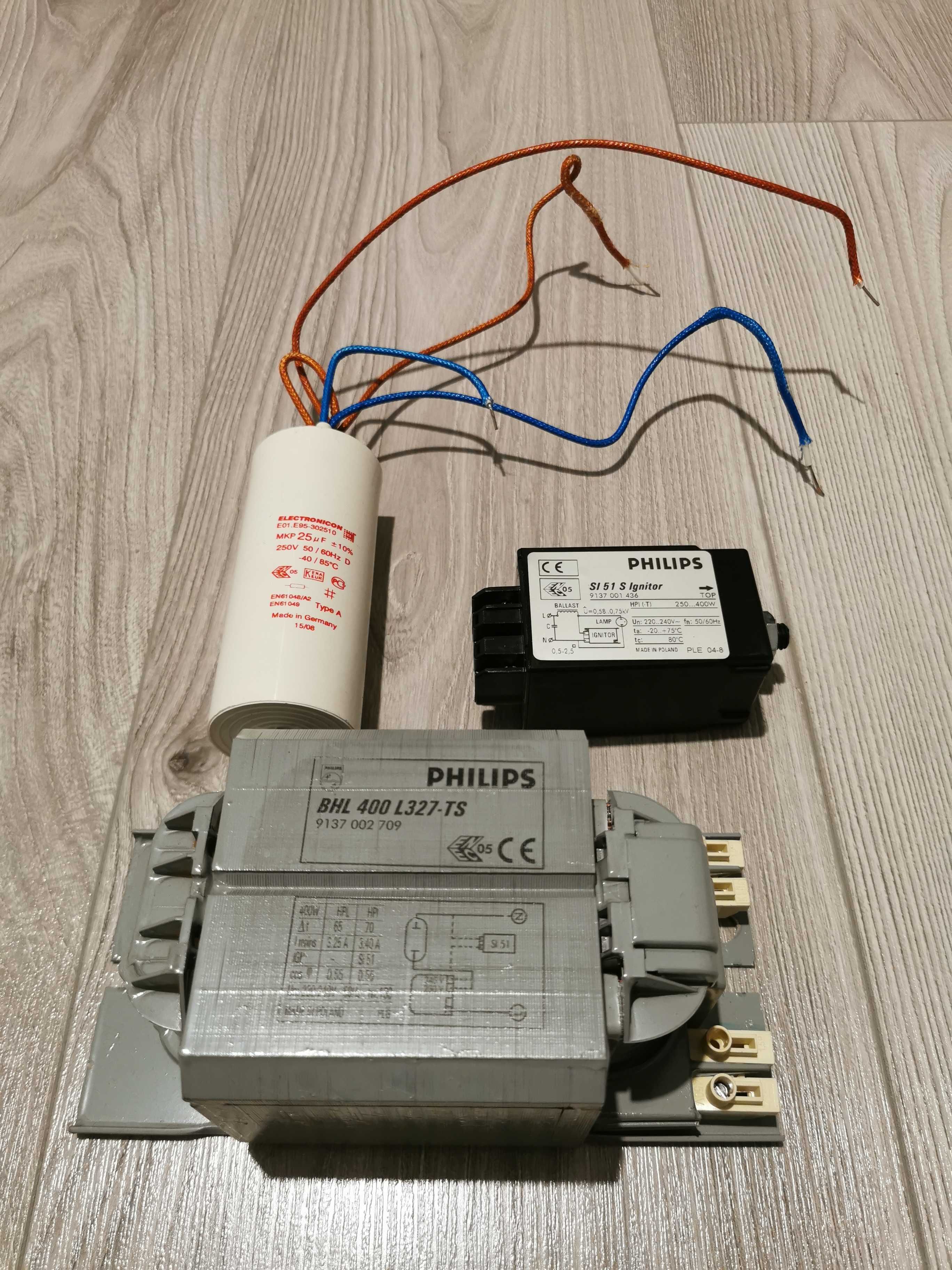 Zestaw kondensator statecznik zapłonnik Philips HPI