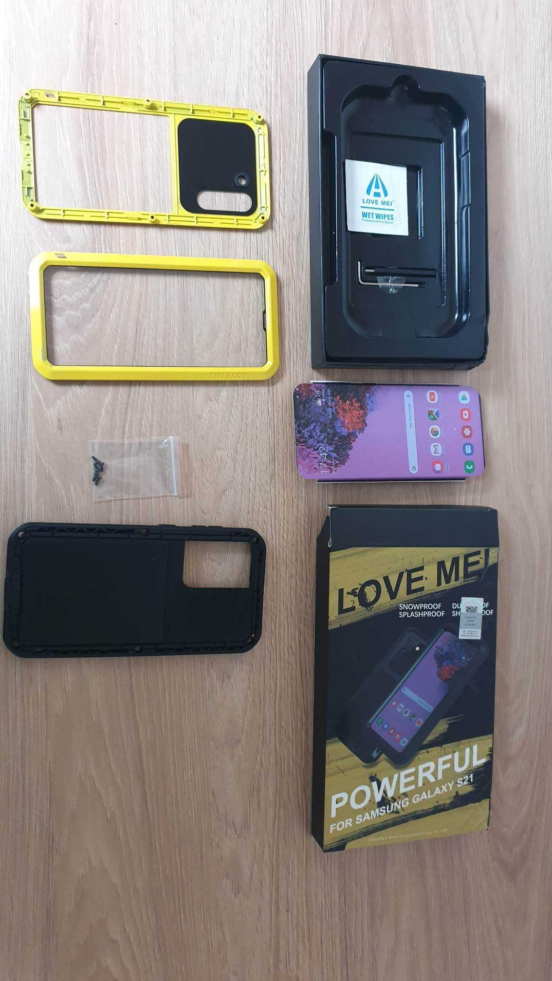 Etui pancerne + SZKŁO LOVE MEI GALAXY S21
