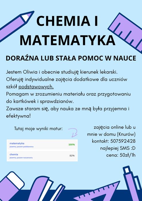 Korepetycje z chemii i matematyki