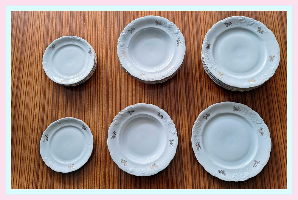 Zastawa stołowa obiadowa dla 6 osób 18 elementów z PRL - Kraków