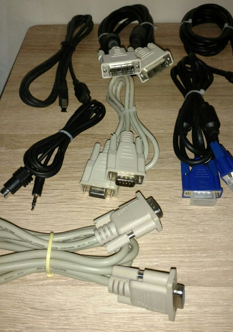 Кабель VGA, DVI, HDMI, RG 45, сетевой для компьютера.