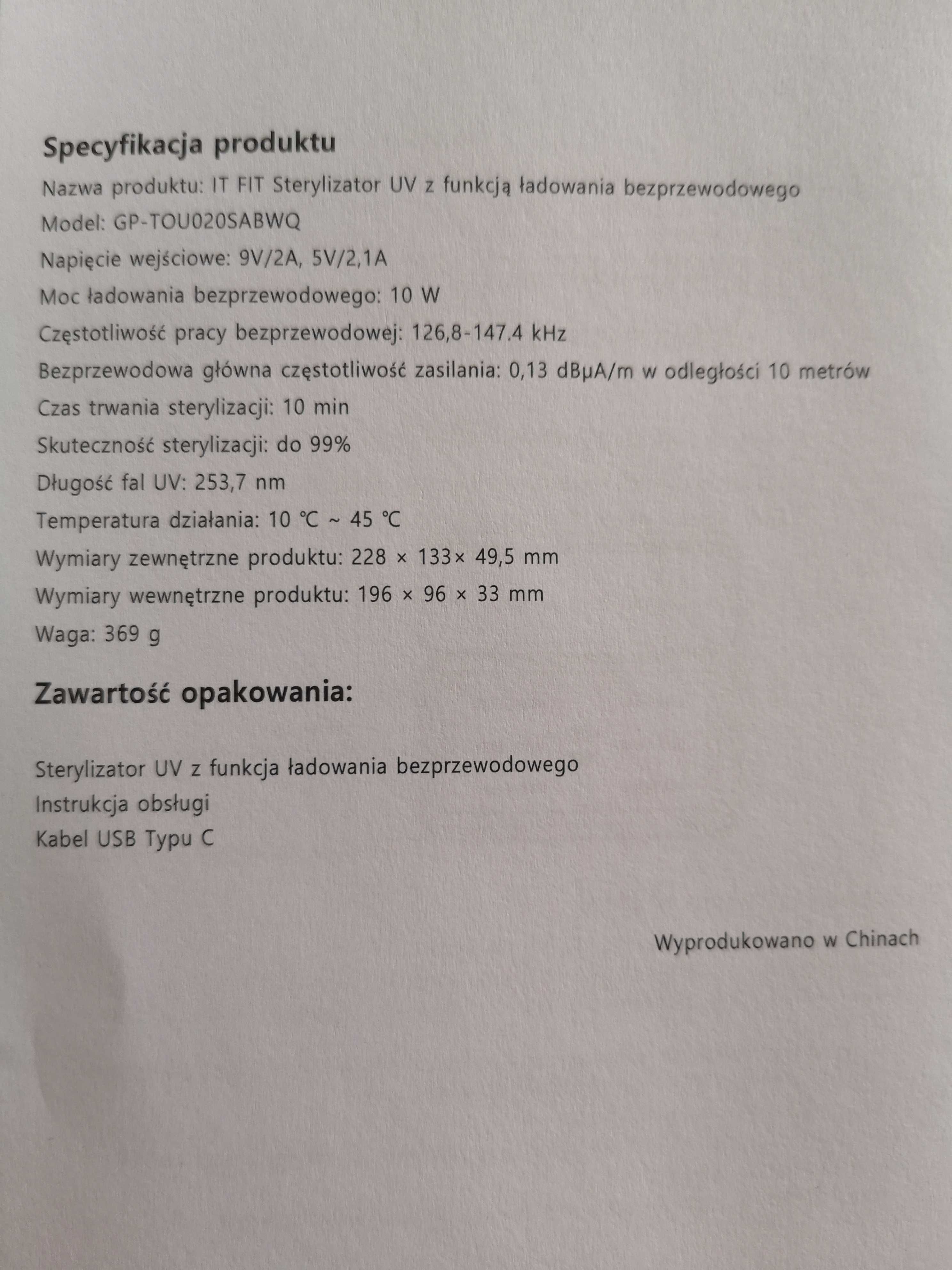 Samsung Sterylizator UV z ładowarką indukcyjną