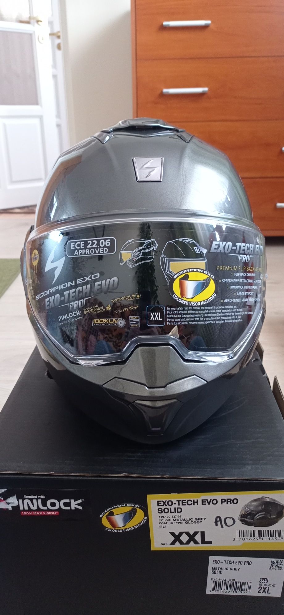 Kask szczękowy Scorpion Exo-Tech Evo Pro Solid XXL
