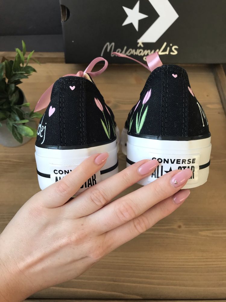 Buty ślubne dla mamy Panny Młodej converse na platformie rozmiar 40