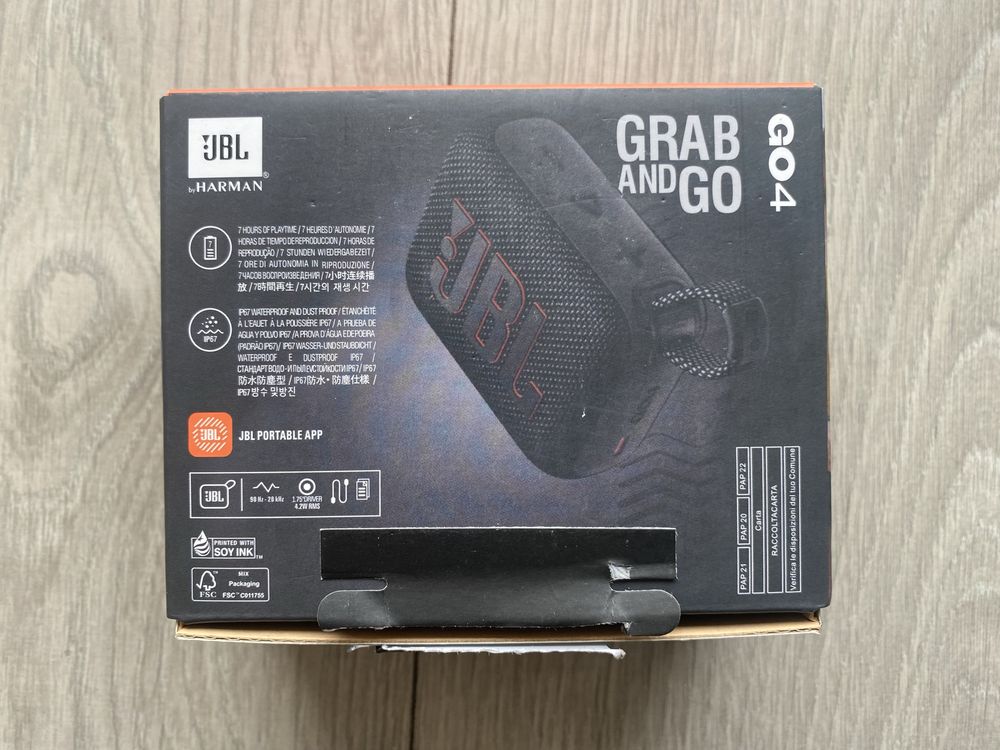 Oryginalny Głośnik Przenośny Bluetooth JBL - Go4 Kolor Czarny Mega