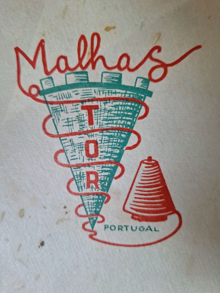 Caixa de cartão das Malhas TOR antiga anos 40 vintage coleção