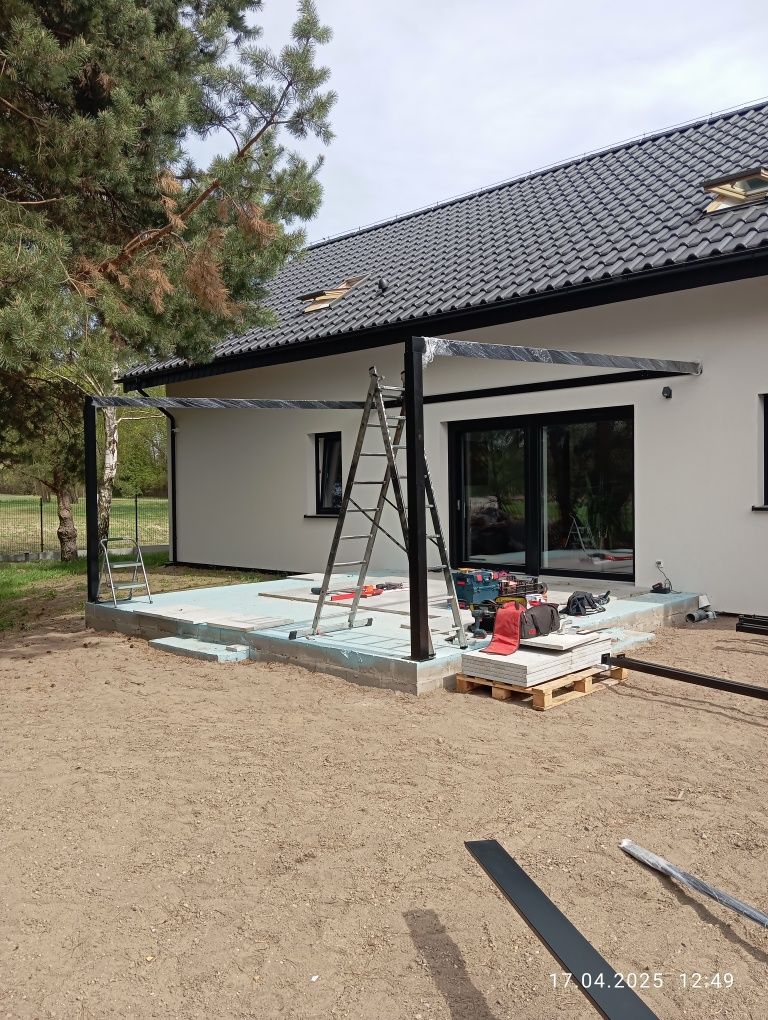 Taras, antresola, zadaszenie, pergola, wiata