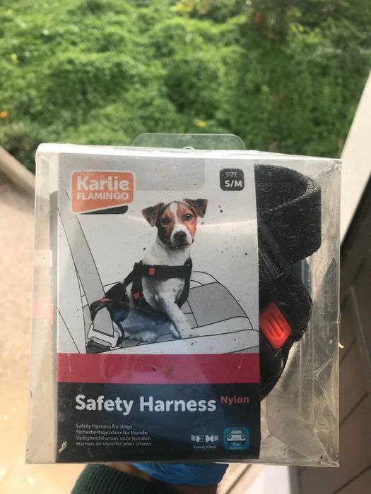 peitoral cão + fixar no fecho do cinto no carro saftey harnes S/M