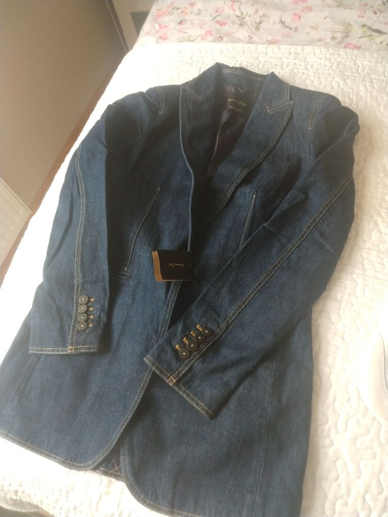 Marynarka żakiet damski jeansowy massimo dutti r 36 s