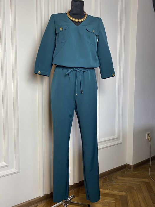 Kombinezon damski długi zielony z długim rękawem XS / S Lalous wesele