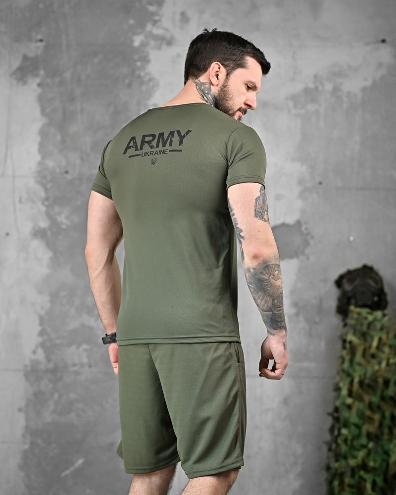 чоловічий комплект футболка шорти Army/костюм летний мужской койот