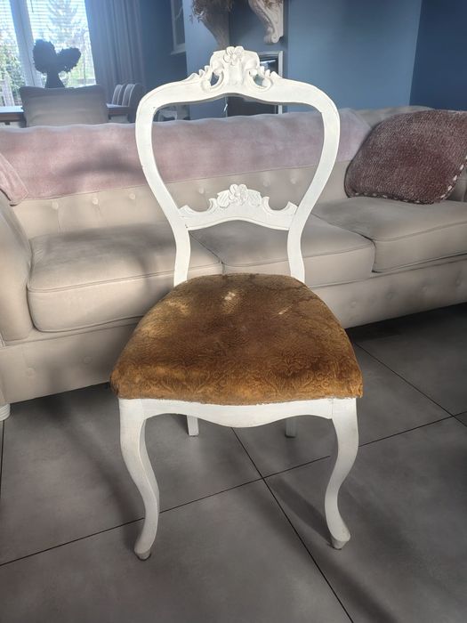 Krzesła drewniane ludwik, rystykalne 4 szt