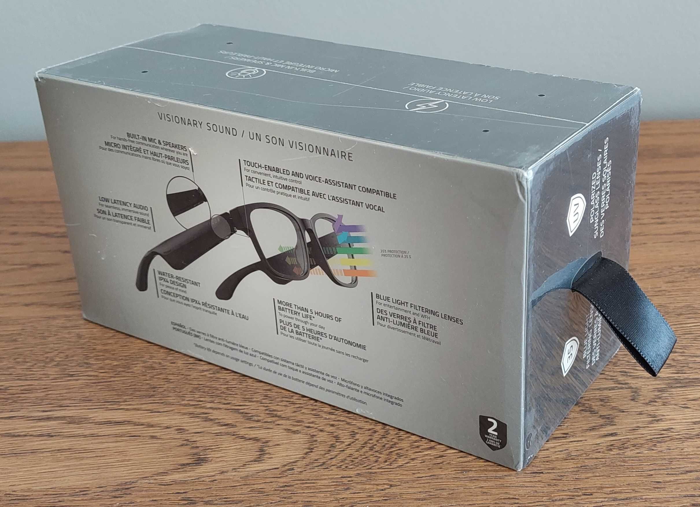 Razer Anzu Smart Glasses Óculos com Áudio Bluetooth Rectangle L Novos