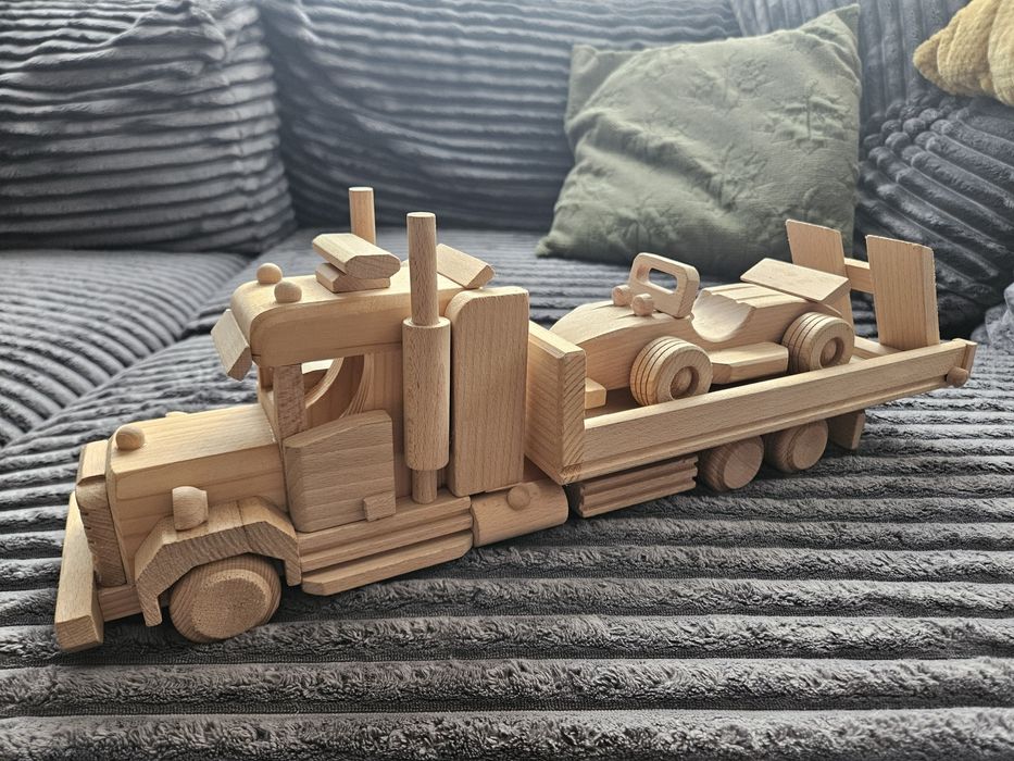Drewniana Laweta z Kabrioletem - Eko zabawka.