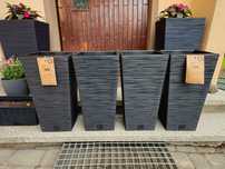 Doniczka na kwiaty Donica Furu DFSH240 Antracytowa 24x24x45