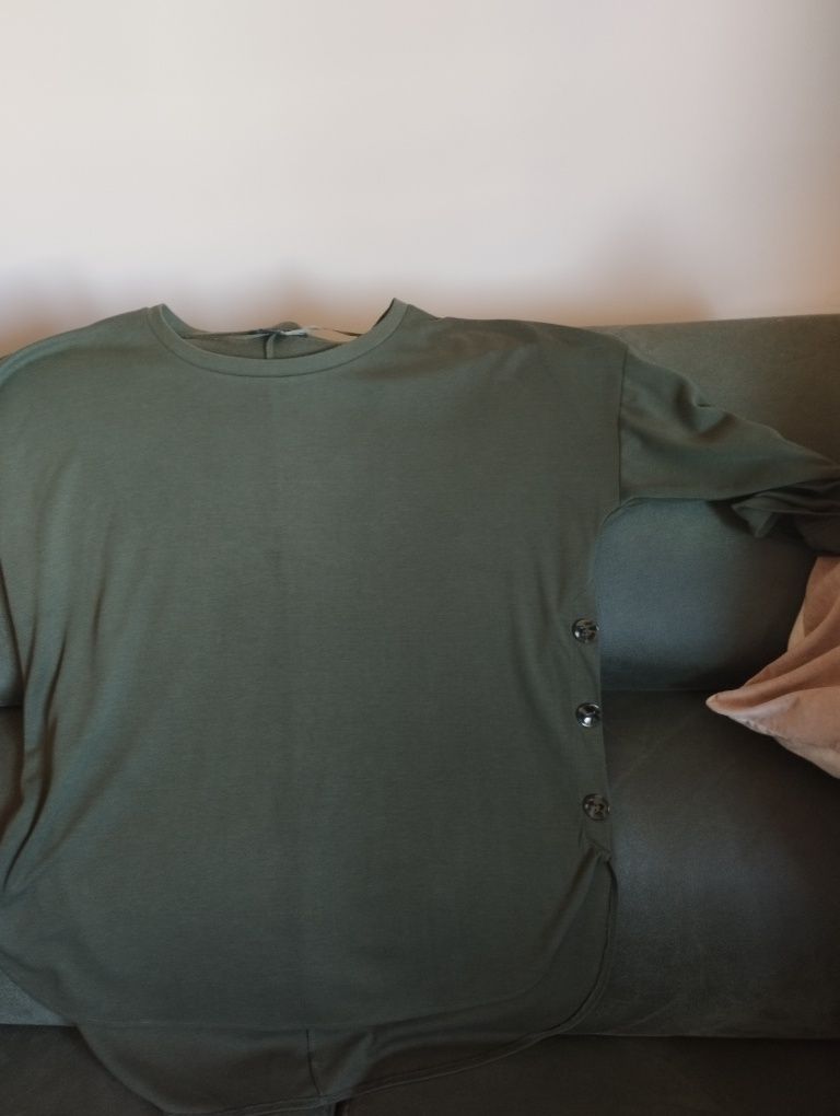 Camisola Verde Primaveril Tamanho Grande
