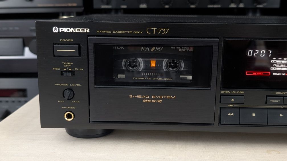 Pioneer CT-737 Wysokiej klasy magnetofon kasetowy 3-głowicy