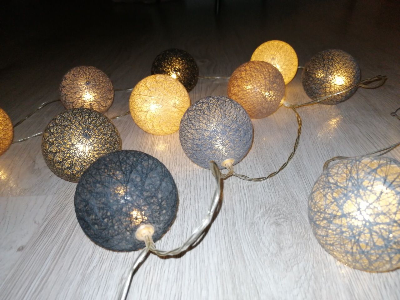 Lampiony/ kule cotton balls / lampki