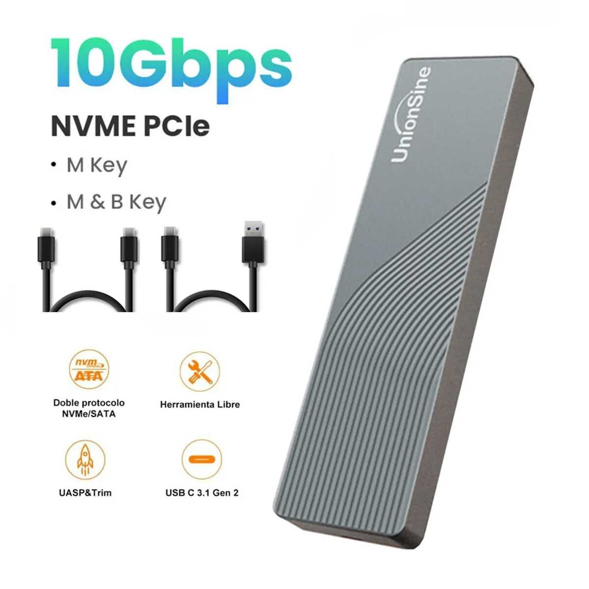Obudowa na dyski SSD m.2 NVMe PCIe, SATA NGFF. USB 3.1 gen. 2. Nowa.