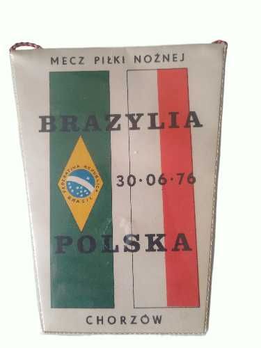 Proporczyk z Polska Brazylia 1976 r.  Chorzów teraz 21 czerwiec 2025r.