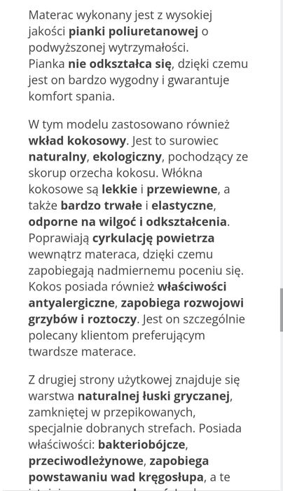 Materac do lozeczka 120x60 Stan bdb
