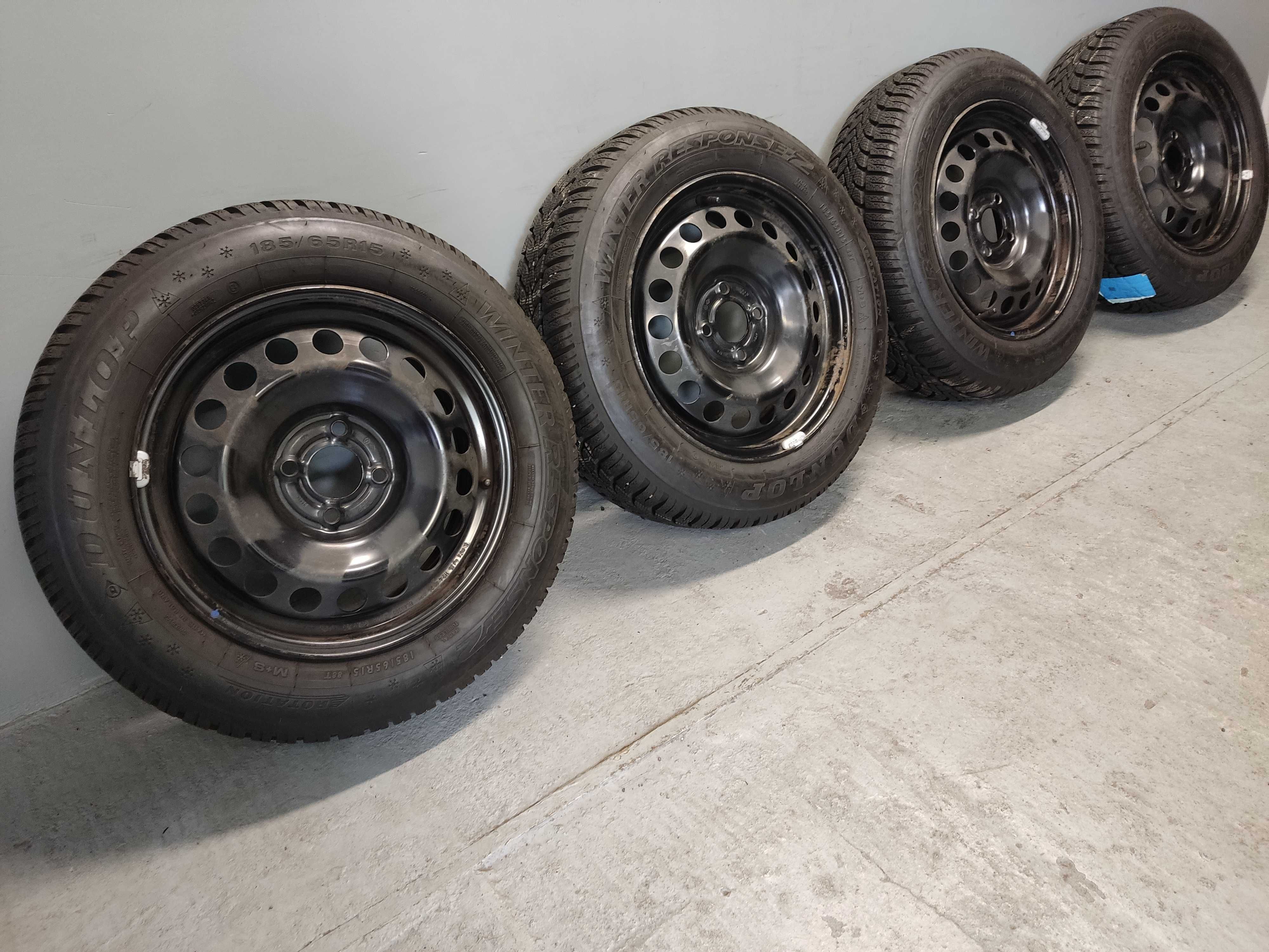 Koła stalowe 15 Renault Clio 4x100 Dacia Sandero 185/65R15 Dunlop, 20r