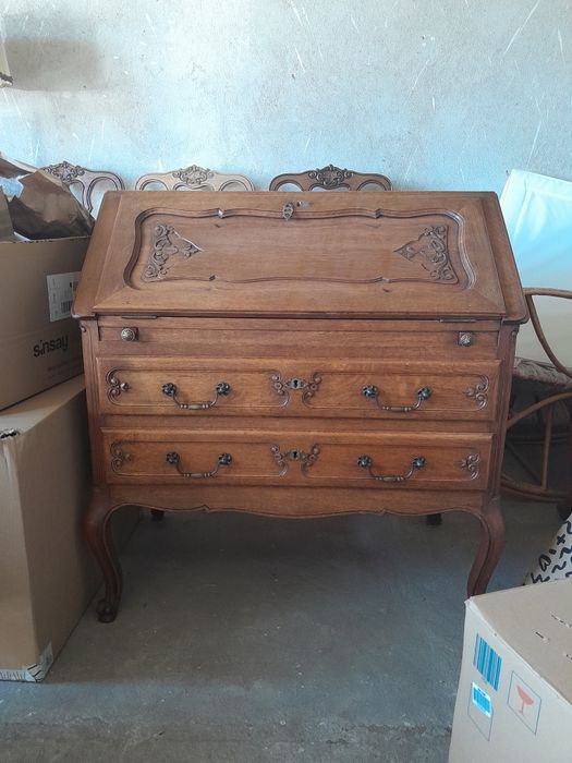 Sekretarzyk ludwikowski, dębowy, retro, vintage, biurko