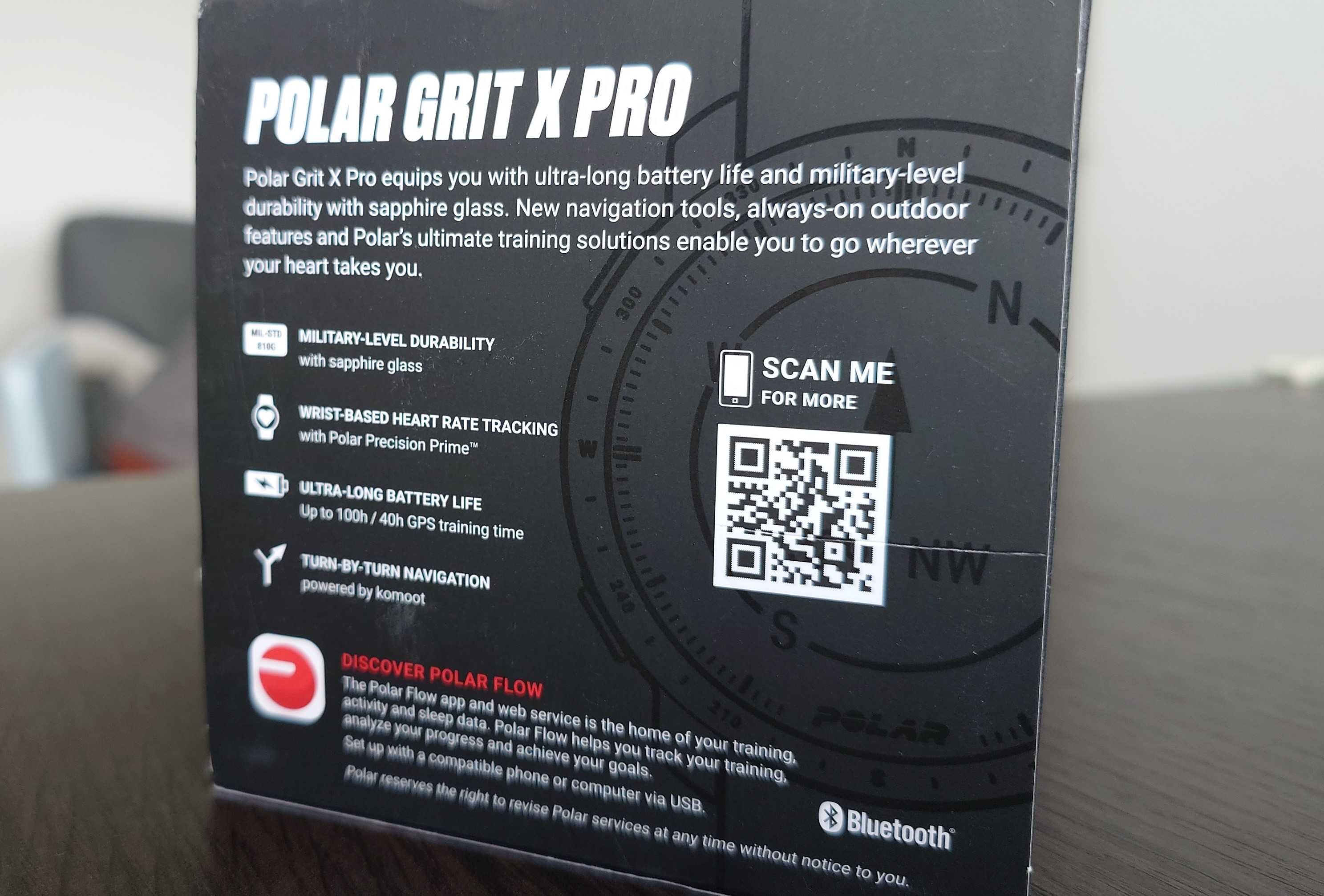 Zegarek sportowy Polar Grit X Pro czarny NOWY Gwarancja 36 miesięcy