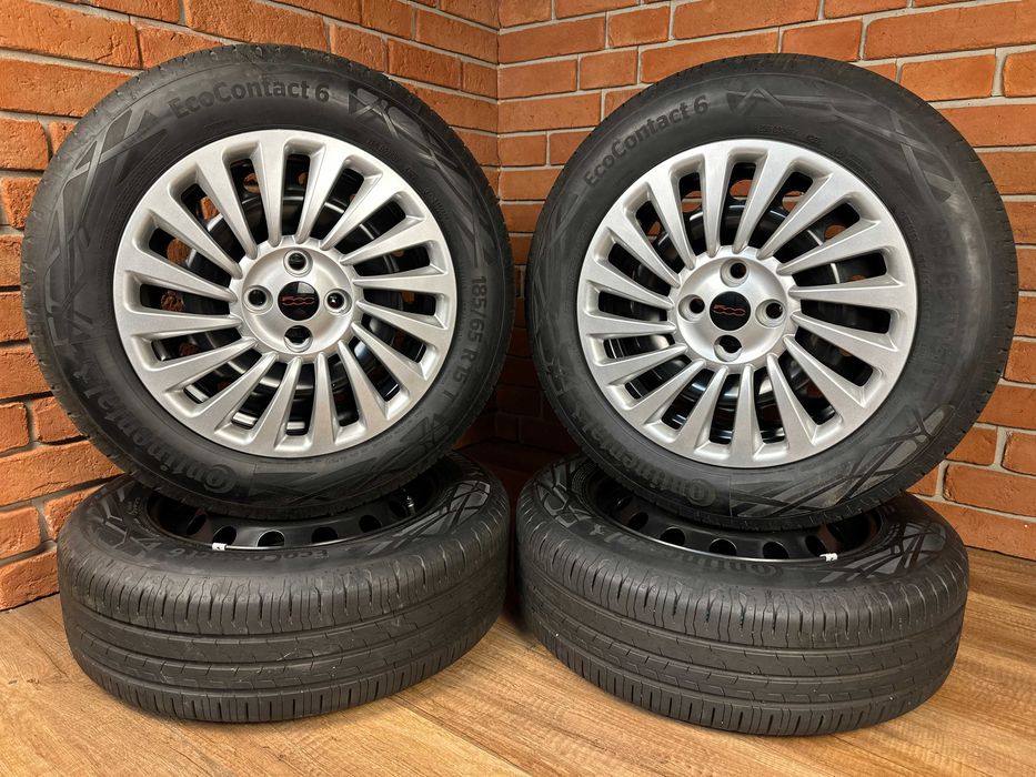 Koła Felgi 15 4x98 Fiat 500e 500 Kołpaki + śruby Jak nowe